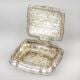 Handcrafted White Metal Ornate Storage Box Vintage Design